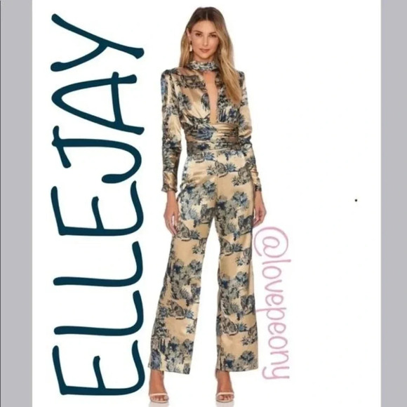 NWT ELLEJAY ASHLEY ANIMAL WIDE LEG JUMPSUIT - Picture 1 of 12